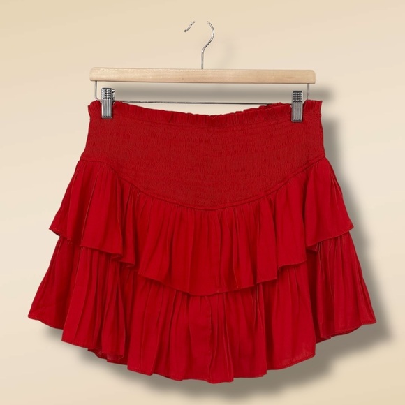 Mustard Seeds Dresses & Skirts - NWT Mustard Seeds Ruby Red Tiered Skirt Size L